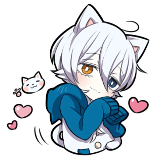 🥰 Стикер «Белый котёнок ч.2» для Telegram