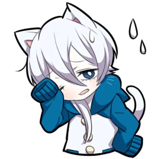 😪 Стикер «Белый котёнок ч.2» для Telegram