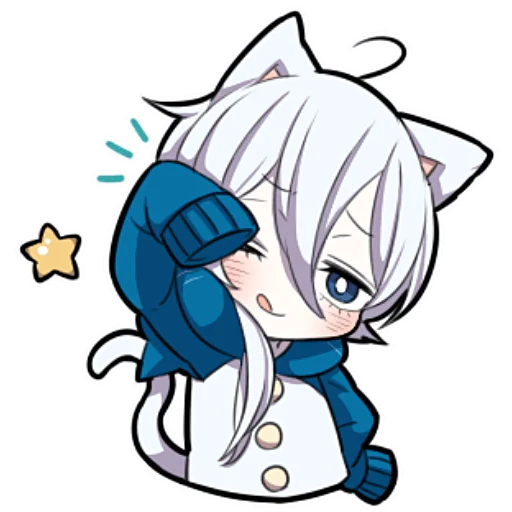 😋 Стикер «Белый котёнок ч.2» для Telegram