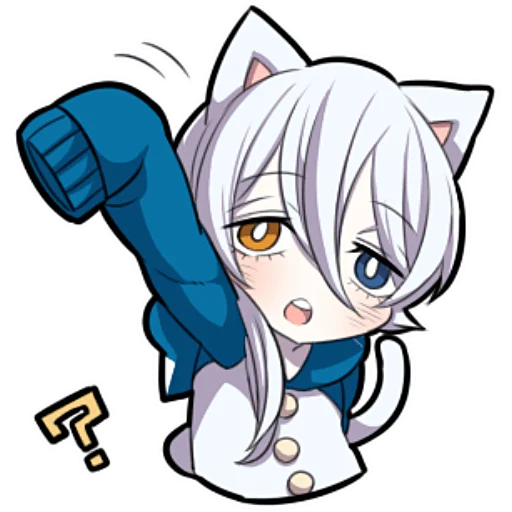 😶 Стикер «Белый котёнок ч.2» для Telegram