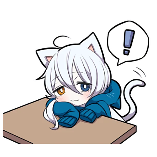 🙃 Стикер «Белый котёнок ч.2» для Telegram