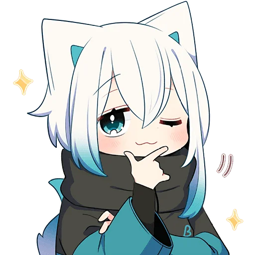 😉 Стикер «Белый котенок» для Telegram