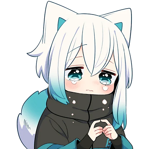 😭 Стикер «Белый котенок» для Telegram