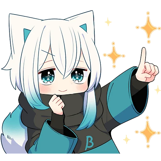 ☝️ Стикер «Белый котенок» для Telegram