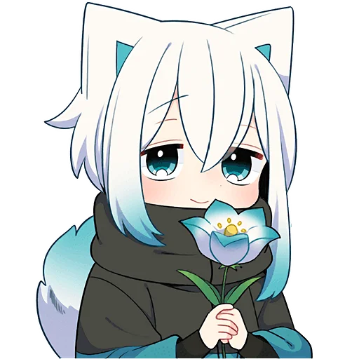 🌷 Стикер «Белый котенок» для Telegram