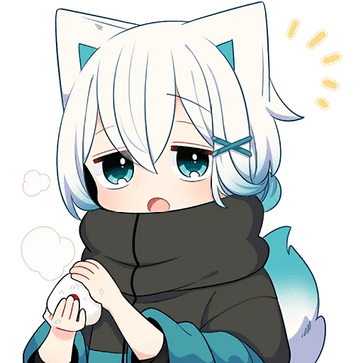 🍙 Стикер «Белый котенок» для Telegram