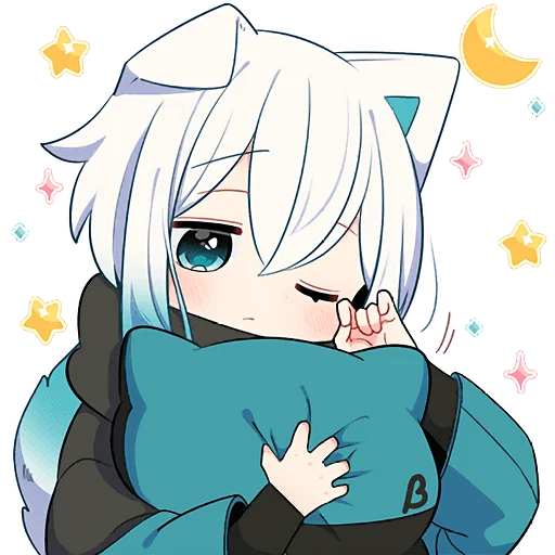 🥱 Стикер «Белый котенок» для Telegram