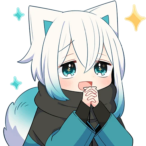 🤩 Стикер «Белый котенок» для Telegram
