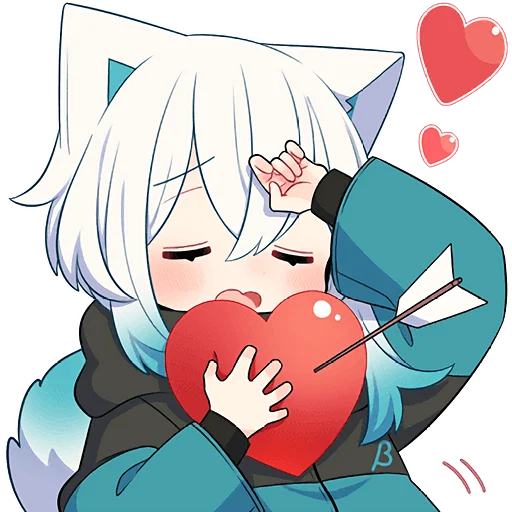 💘 Стикер «Белый котенок» для Telegram