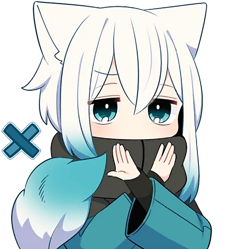 🙅 Стикер «Белый котенок» для Telegram
