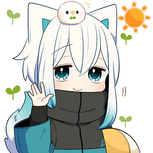 🖖 Стикер «Белый котенок» для Telegram