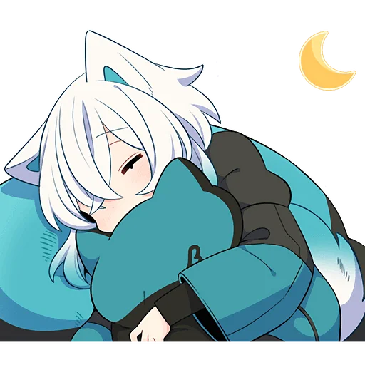 🌛 Стикер «Белый котенок» для Telegram