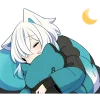 🌛 Эмодзи «Белый котенок» для Telegram