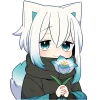 🌷 Эмодзи «Белый котенок» для Telegram