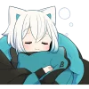 😴 Эмодзи «Белый котенок» для Telegram