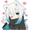 Стикерпак Белый котенок для Telegram
