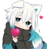 ❣ Эмодзи «Белый котенок» для Telegram