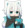 ☕️ Эмодзи «Белый котенок» для Telegram