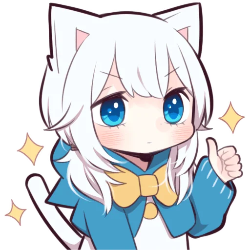 👍 Стикер «Белая кошечка» для Telegram
