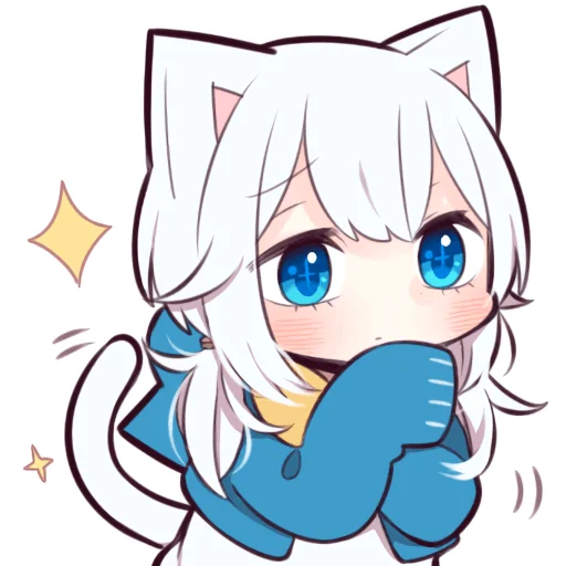 😯 Стикер «Белая кошечка» для Telegram