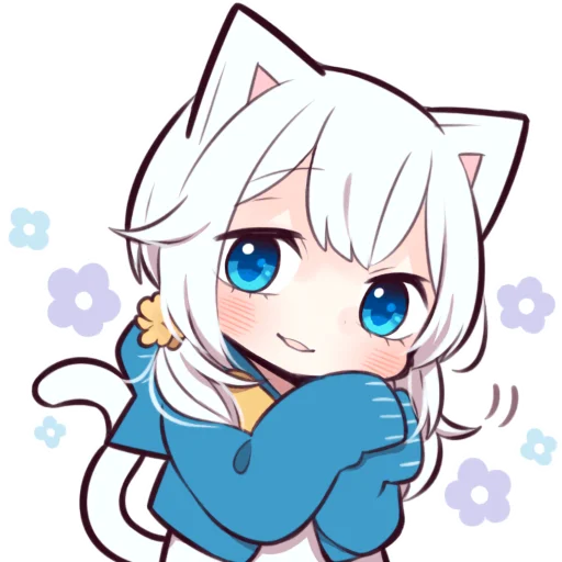 🥰 Стикер «Белая кошечка» для Telegram