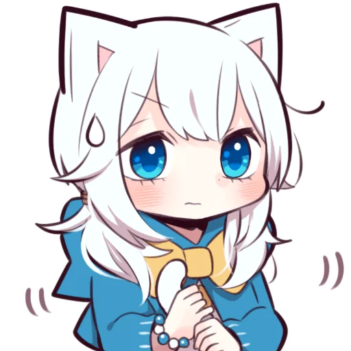 😬 Стикер «Белая кошечка» для Telegram