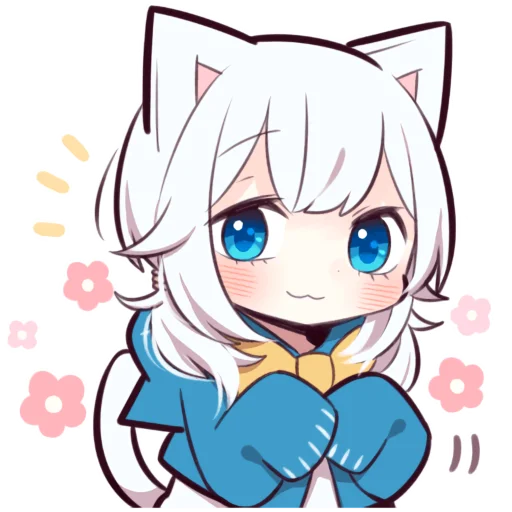 😌 Стикер «Белая кошечка» для Telegram