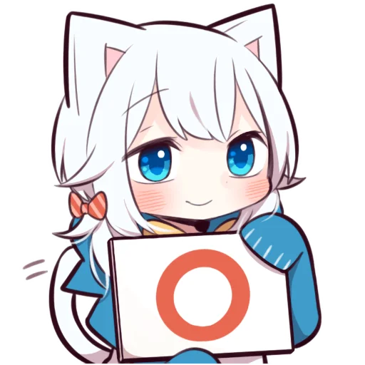 ✅ Стикер «Белая кошечка» для Telegram