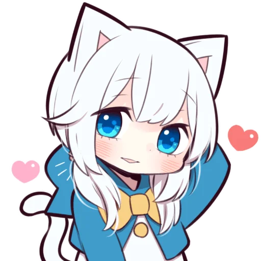 ☺️ Стикер «Белая кошечка» для Telegram