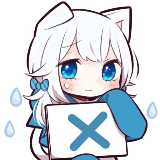 🙅‍♀ Стикер «Белая кошечка» для Telegram
