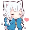 🥰 Эмодзи «Белая кошечка» для Telegram