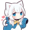 😘 Эмодзи «Белая кошечка» для Telegram