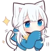 😯 Эмодзи «Белая кошечка» для Telegram