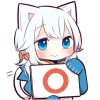 ✅ Эмодзи «Белая кошечка» для Telegram
