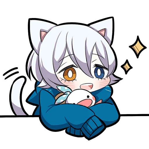 🤩 Стикер «Белый котенок 4» для Telegram
