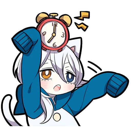 ⏰ Стикер «Белый котенок 4» для Telegram