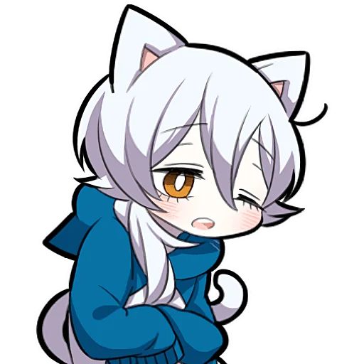😉 Стикер «Белый котенок 4» для Telegram