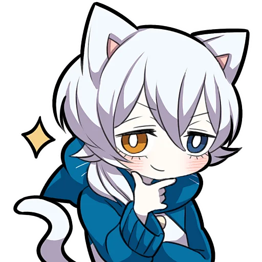 🤔 Стикер «Белый котенок 4» для Telegram