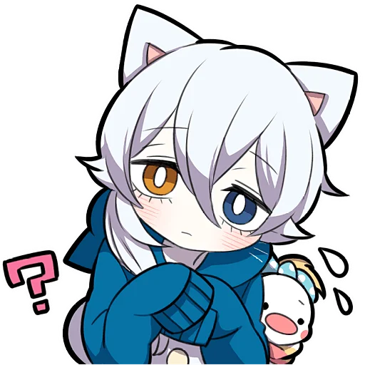 🤔 Стикер «Белый котенок 4» для Telegram