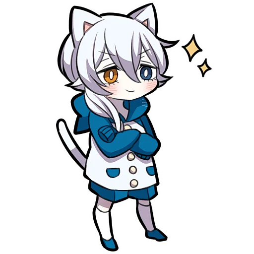 🤩 Стикер «Белый котенок 4» для Telegram