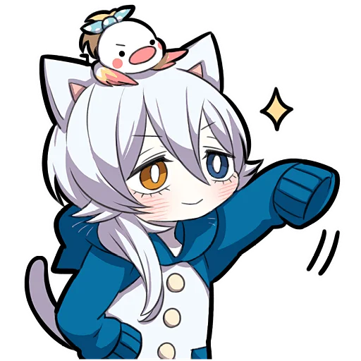 👋 Стикер «Белый котенок 4» для Telegram