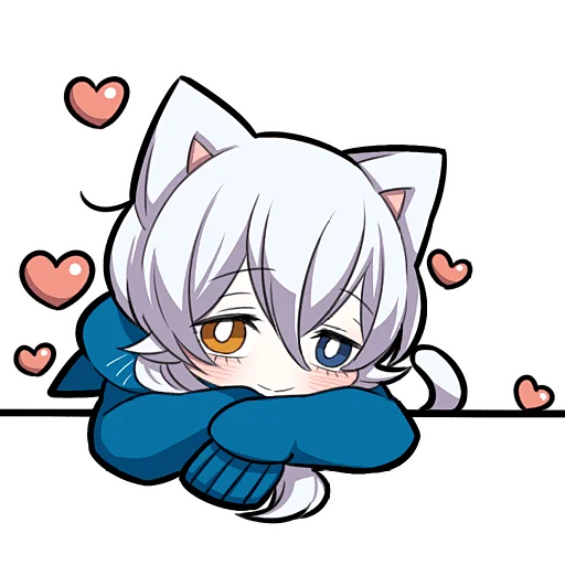🥰 Стикер «Белый котенок 4» для Telegram