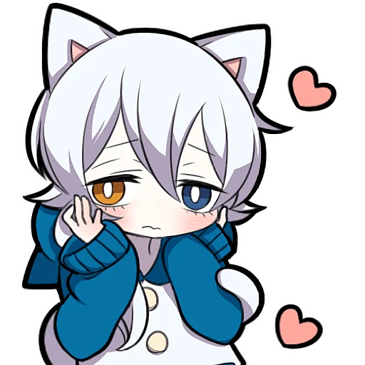 🤗 Стикер «Белый котенок 4» для Telegram