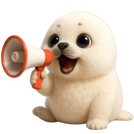 📢 Стикер «Белый тюлень» для Telegram