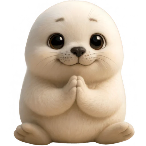 🙏 Стикер «Белый тюлень» для Telegram