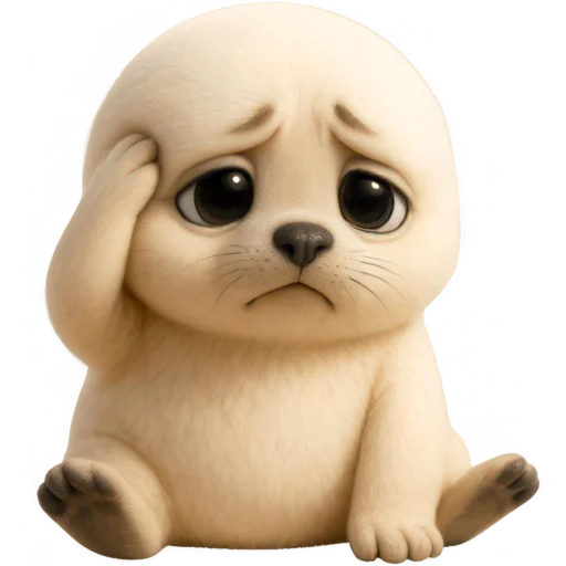 😞 Стикер «Белый тюлень» для Telegram