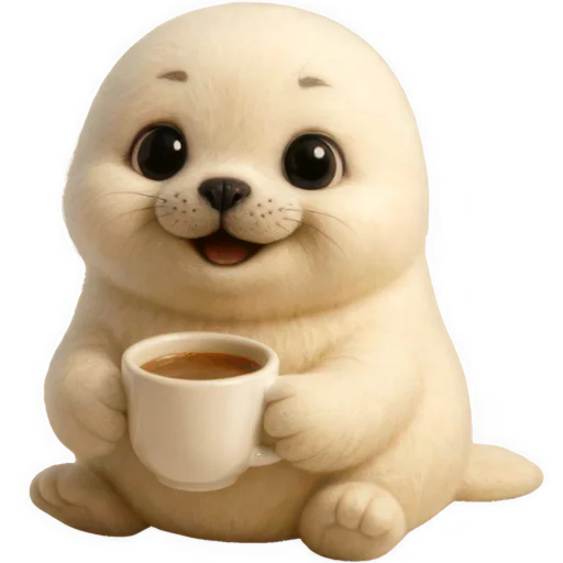 ☕️ Стикер «Белый тюлень» для Telegram