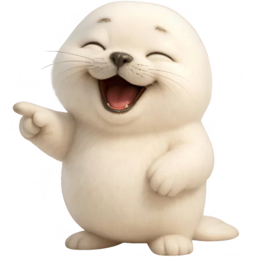 😂 Стикер «Белый тюлень» для Telegram