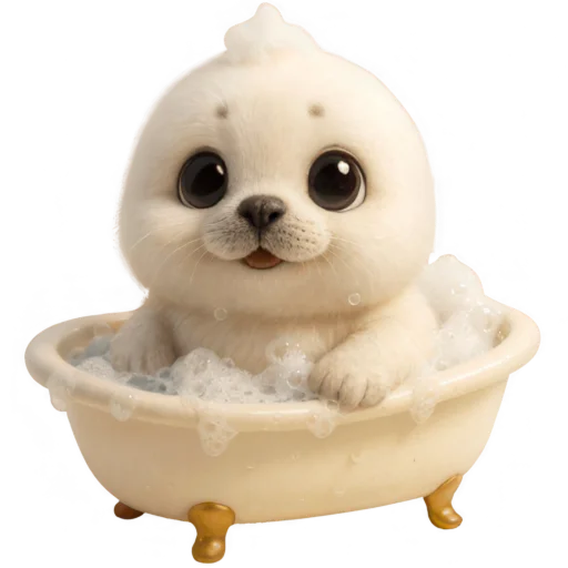 🛀 Стикер «Белый тюлень» для Telegram