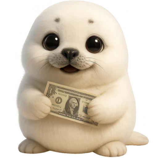 💸 Стикер «Белый тюлень» для Telegram